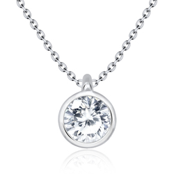 Necklace Silver Sparkling Circle SPE-82n